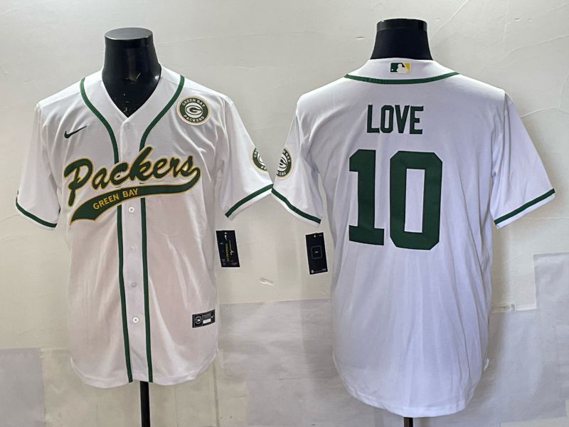 Men 2025 Green Bay Packers #10 Love white Joint Name Nike Limited NFL Jersey style 005